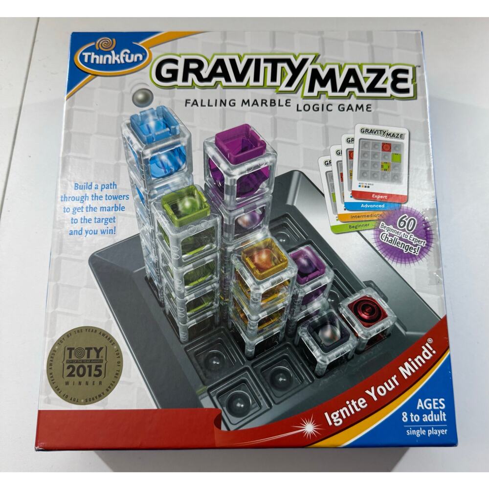 ThinkFun GRAVITY MAZE Falling Marble Logic Brain Game 2014 New Cards